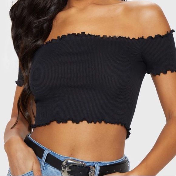 black bardot top short sleeve